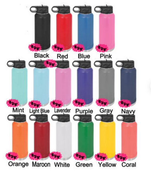 Volleyball Water Bottle, Personalized Volleyball Water Bottle With Straw, 4 SIZES, Stainless Steel Water Bottle, Engraved Water Bottle
