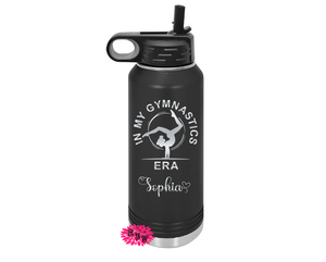 Gymnastics Water Bottle, Engraved Water Bottle With Straw, 32oz Gymnastic Stainless Steel Water Bottle, Custom Stainless Steel Sports Bottle