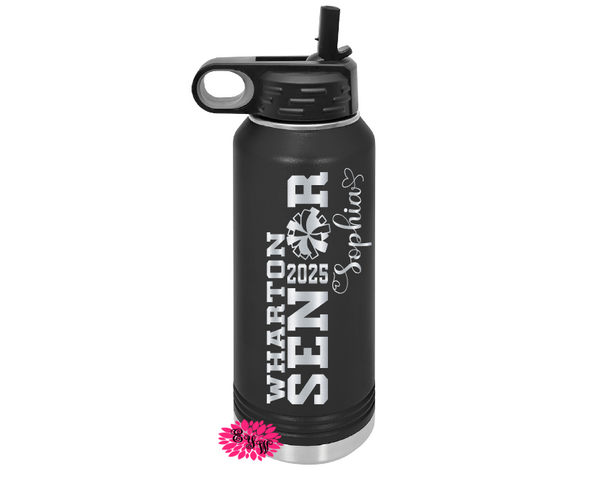 Soccer Water Bottle, Engraved Senior Soccer Water Bottle With Straw, 4 SIZES, Soccer Bottle, Stainless Steel Water Bottle, Custom Bottle (Copy)