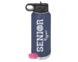 Engraved Water Bottle, Personalized Volleyball Water Bottle With Straw, 4 SIZES, Stainless Steel Water Bottle, Stainless Steel Sports Bottle