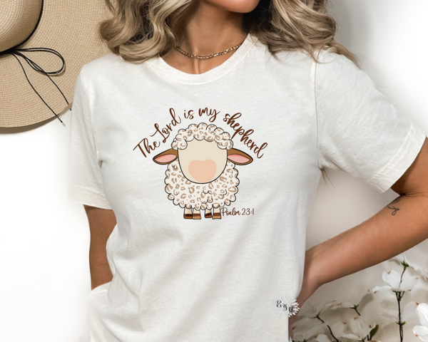 Easter T-Shirt, The Lord Is My Shepherd Crewneck Tee Shirt, Cute Easter Adult T Shirt, Religious Easter Tee. Lots Of Colors