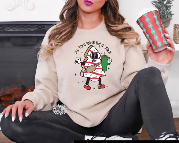 Christmas Sweatshirt, Bougie Sweatshirt, Funny Christmas Sweatshirt, Out Here Looking Like A Snack Sweatshirt, Christmas Adult Sweatshirt