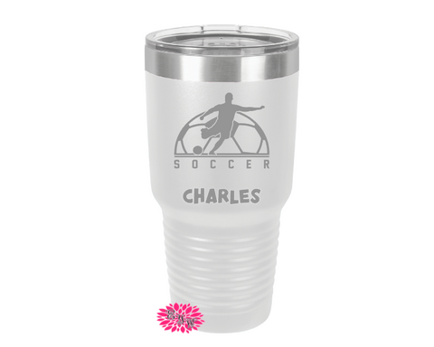 Soccer Cup, Personalized Soccer Cup, Engraved Soccer Cup, Soccer Gift, Soccer Tumbler, 30oz. Stainless Steel Tumbler