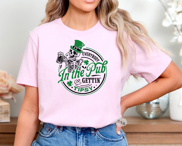 St. Patrick's Day Tee Shirt, St. Patty's Day Tee Shirt Crewneck T Shirt, Gettin' Tipsy Sweatshirt, St. Paddy's Day Shirt. Lots Of Colors