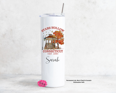 Stars Hollow Tumbler, Stars Hollow Cup, Stars Hollow 20oz Stainless Steel Tumbler With Straw, Permanent Sublimation Ink, Dishwasher Safe