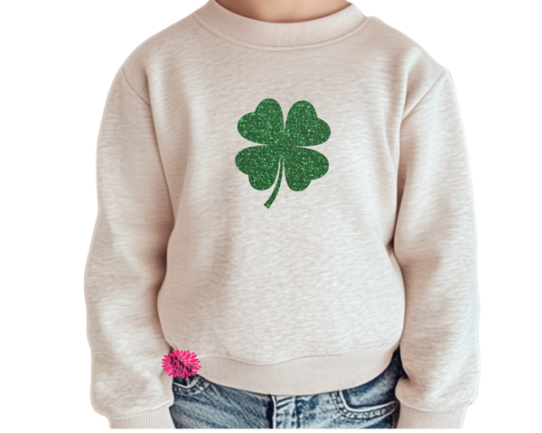Toddler Sweatshirt, St. Patrick's Day Sweatshirt, Green Glitter Shamrock Sweatshirt, Kids St. Patty's Day Sweatshirt, More Sweatshirt Colors