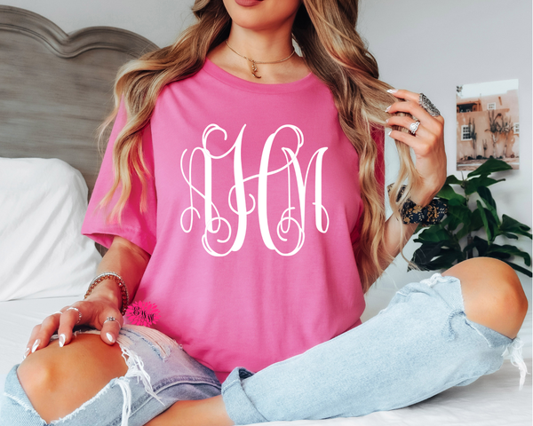 Monogram T- Shirt, Personalized T-Shirt, Monogrammed Tee, Monogram Crewneck T-Shirt, Monogrammed Tee Shirt, Many Tee And Text Colors (Copy)