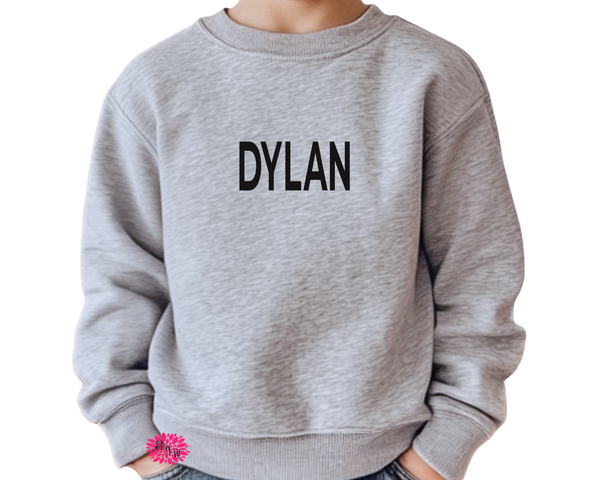 Personalized Toddler Sweatshirt, Children's Sweatshirt, Kids Sweatshirt, Lots Of Fonts & Sweatshirt Colors, Toddler Crewneck Sweatshirt