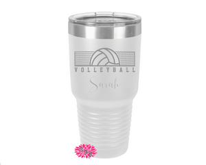 Volleyball Cup, Personalized Volleyball Cup, Engraved Volleyball Cup, Volleyball Gift, Volleyball Tumbler, 30oz. Stainless Steel Tumbler