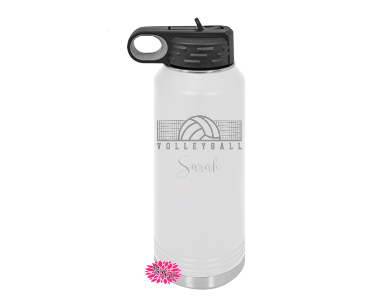 Engraved Water Bottle, Personalized Volleyball Water Bottle With Straw, 4 SIZES, Stainless Steel Water Bottle, Stainless Steel Sports Bottle