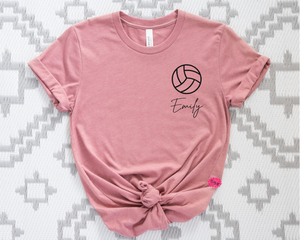 Volleyball T-Shirt, Personalized Volleyball Tee, Adult Volleyball Tee, Crewneck Tee Shirt, Volleyball Tee With Name. Lots Of Colors