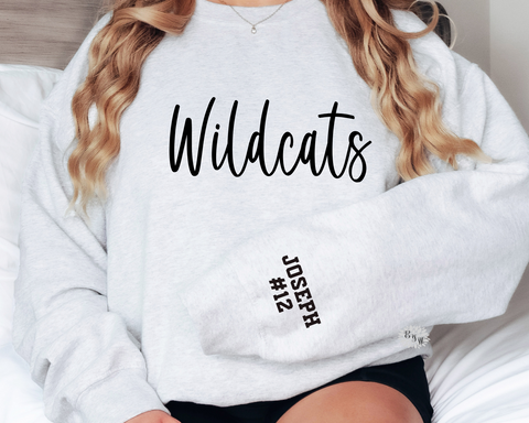 Mascot Sweatshirt, Mama Sweatshirt, Personalized Sports Mascot Sweatshirt Childs Name And Number On Sleeve, Lots Of Sweatshirt & Text Colors
