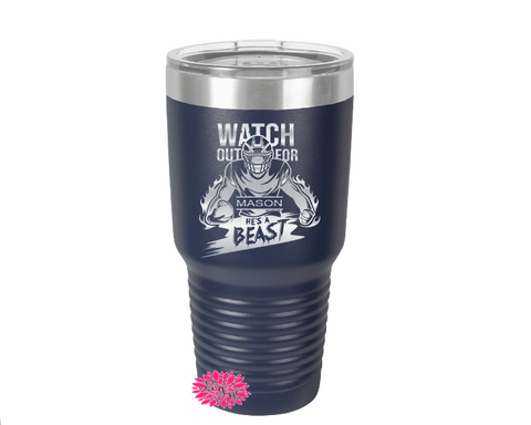 Football Cup, Personalized Football Cup, Engraved Football Cup, Football Gift, Football Tumbler, 30oz. Stainless Steel Tumbler