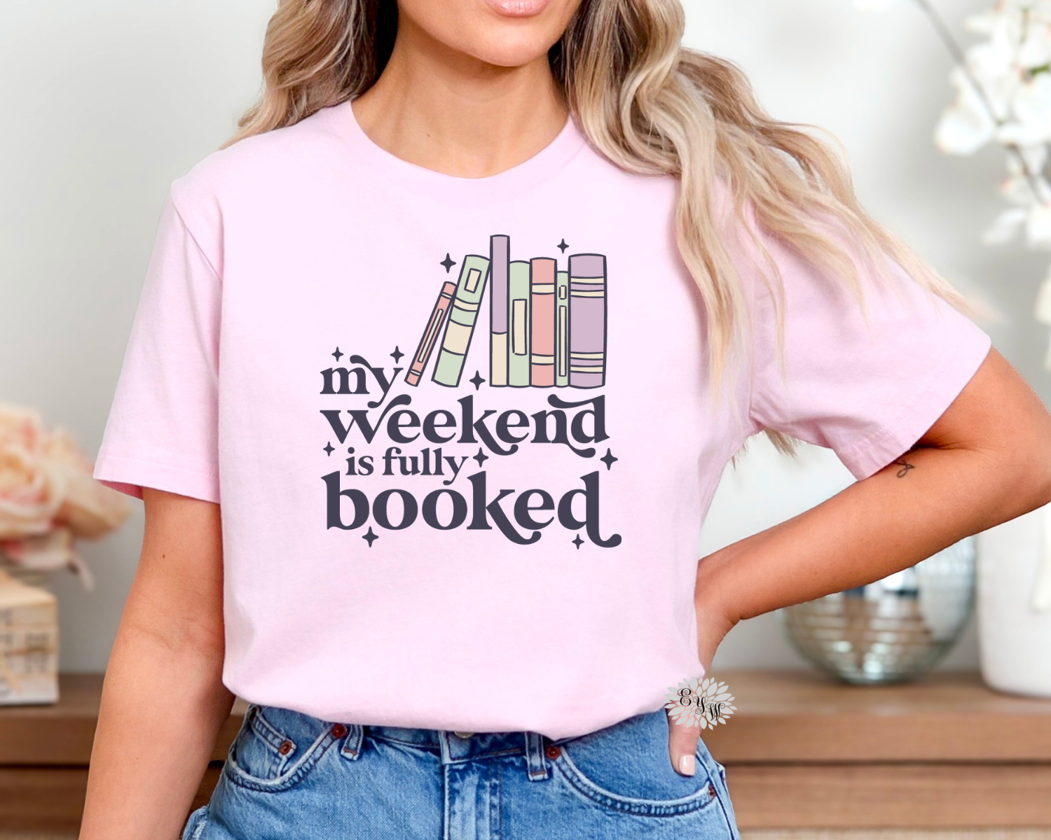 Reading Tee Shirt, My Weekend Is Fully Booked Crewneck Tee Shirt, Book Lover Adult T Shirt, Inspirational Tee. Lots Of Colors