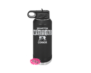 Wrestling Water Bottle, Engraved Water Bottle With Straw, 4 SIZES, Wrestling Stainless Steel Water Bottle,  Stainless Steel Sports Bottle