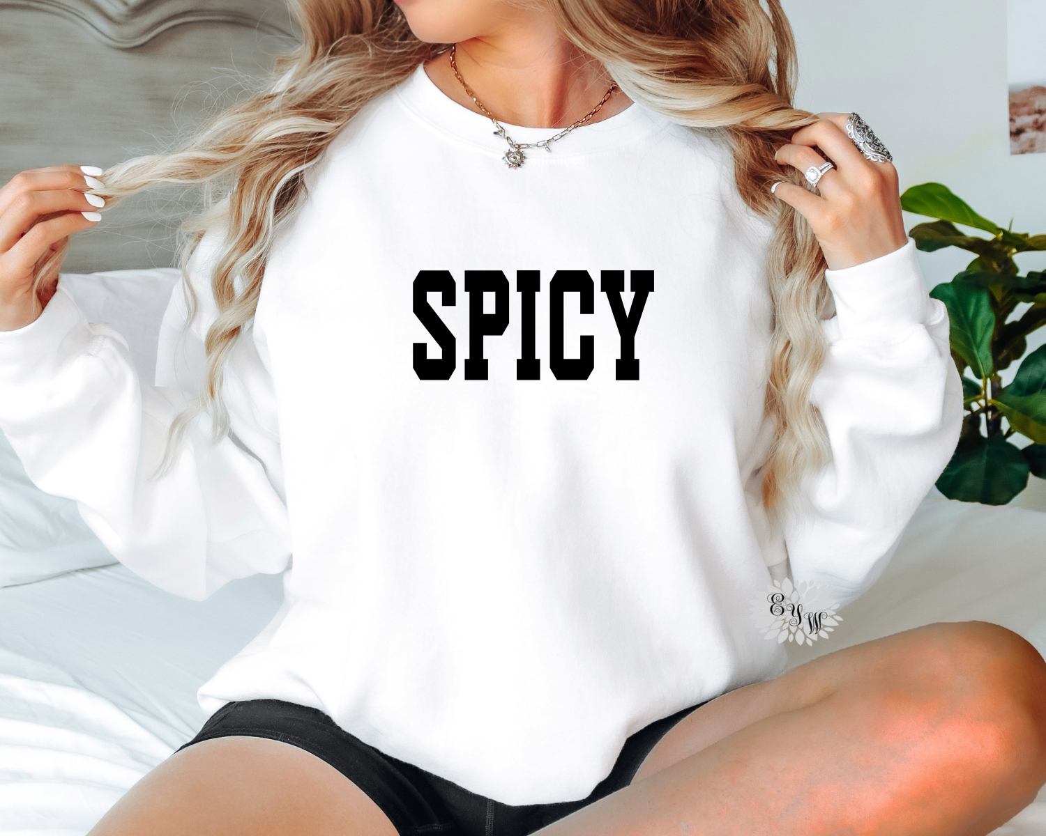 Spicy Sweatshirt, Spicy Crewneck Sweatshirt, Spicy Shirt, Pullover Sweatshirt, Lots Of Shirt & Text Colors