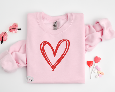 Valentines Sweatshirt, Valentine's Day Heart Crewneck Sweatshirt, St Valentine's Day Adult Sweatshirt, Valentine's Day Shirt, Lots Of Colors