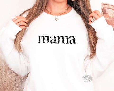 Mama Embroidered Sweatshirt, Mama Crewneck Sweatshirt, Mama Embroidered Flowers Adult Sweatshirt, Mother's Day Shirt, Many Colors