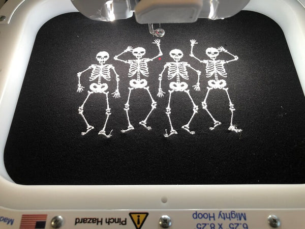 Skeleton Embroidered Sweatshirt, Dancing Skeletons Embroidered Crewneck Sweatshirt, Embroidered Adult Sweatshirt, Many Color Shirts