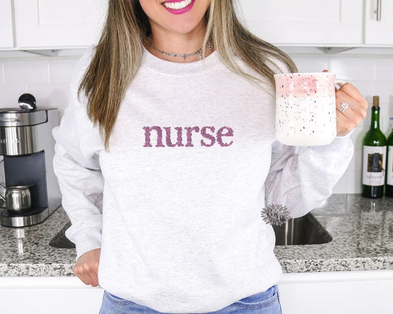 Nurse Sweatshirt, Nurse Embroidered Sweatshirt, Nurse Crewneck Sweatshirt, Nurse Embroidered Adult Sweatshirt, Nursing School Sweatshirt