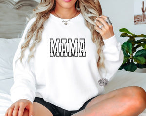 MAMA Embroidered Sweatshirt, Mama College Letters Sweatshirt, Mama Embroidered Adult Sweatshirt, Mother's Day Shirt, Many Colors