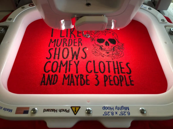 I Like Murder Shows Comfy Clothes & Maybe 3 People Embroidered Sweatshirt, Embroidered Sweatshirt, Embroidered Adult Sweatshirt, Many Colors