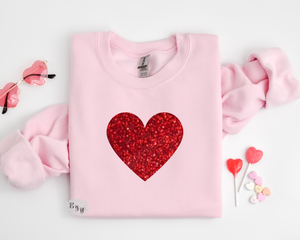 Valentines Sweatshirt, Valentine's Day Gold Glitter Heart Crewneck Sweatshirt, St Valentine's Day Adult Sweatshirt, Valentine's Day Shirt