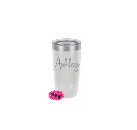 Engraved 20oz Tumbler, Personalized Etched Tumbler, Teacher Gift, Slider Lid, Stainless Steel Coffee Tumbler, Your Name Or Saying