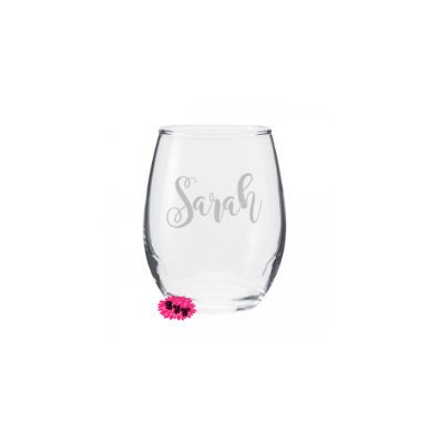 Engraved Stemless Wine Glass, Dirty 30, Personalized Etched Wine Glass, Custom Wine Tumbler, One Custom Stemless Wine Glass, Any Saying