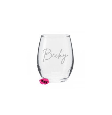 Engraved Stemless Wine Glass, Dirty 30, Personalized Etched Wine Glass, Custom Wine Tumbler, One Custom Stemless Wine Glass, Any Saying