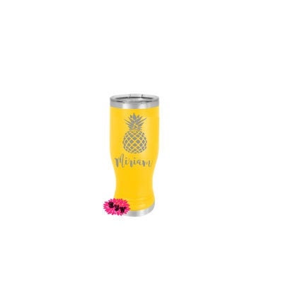 Engraved 20oz Tumbler Personalized Etched Beer Pilsner Cup,Personalized Pineapple Beer Tumbler, Beach Tumbler, Girls Beer Cup