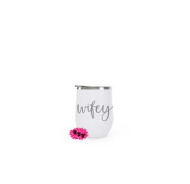 Engraved Stainless Wine Cup, Wifey, Personalized Wine Tumbler, Lots Of Colors, Your Name