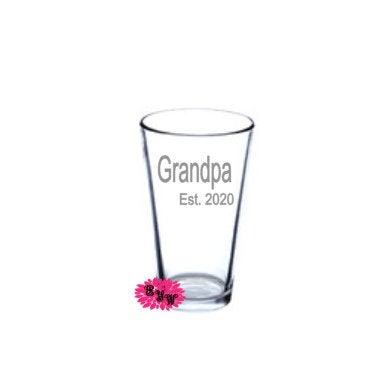 Engraved 16oz Etched Beer Glass, Engraved 16oz. Pint Glass, Fathers Day, Dad, Grandfather, Uncle Beer Cup, Father's Day