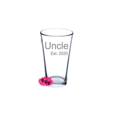 Engraved 16oz Etched Beer Glass, Engraved 16oz. Pint Glass, Fathers Day, Dad, Grandfather, Uncle Beer Cup, Father's Day