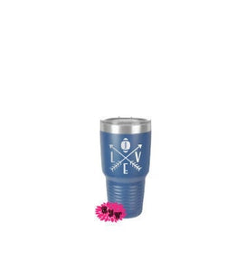 Engraved 30oz Tumbler, Football Etched Tumbler, Football Love With Arrows Tumbler,  Stainless Steel Tumbler Any Saying