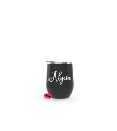 Engraved Stainless Wine Cup, Personalized Wine Tumbler, Lots Of Colors, Your Name