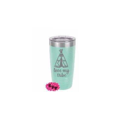 Engraved 20oz Tumbler, Mother's Day Beach Tumber, Love My Tribe Teepee Stainless Steel Coffee Tumbler, Slider Lid Coffee Cup