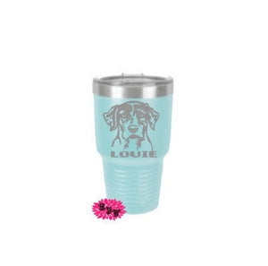 Engraved Wine Tumbler, Catahoula Leopard Etched Tumbler, Catahoula, Puppy Tumbler, Dog Lover Tumbler, Personalized Stainless Steel Tumbler