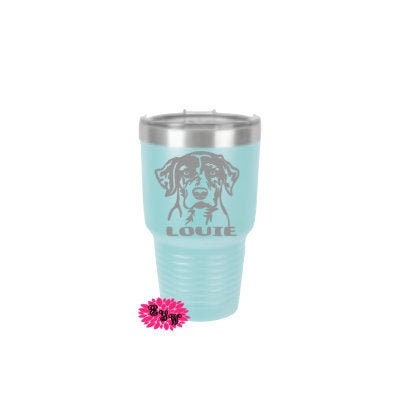 Engraved Wine Tumbler, Catahoula Leopard Etched Tumbler, Catahoula, Puppy Tumbler, Dog Lover Tumbler, Personalized Stainless Steel Tumbler