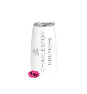 Engraved Champagne Tumbler, Custom Logo Champagne Flute, Personalized Mimosa Tumbler, One Custom Stainless Steel Champagne Flute