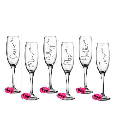 Engraved Champagne Glass With Stem, Personalized Champagne Flute With Stem, Personalized Mimosa Tumbler, One Custom Glass Champagne Flute