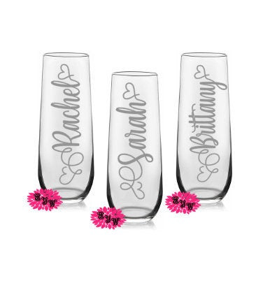 Engraved Champagne Glass, Personalized Champagne Flute, Personalized Mimosa Tumbler, One Custom Glass Champagne Flute