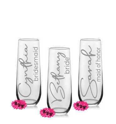 Engraved Champagne Glass, Personalized Champagne Flute, Personalized Mimosa Tumbler, One Custom Glass Champagne Flute