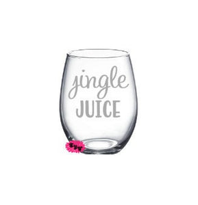 Engraved Stemless Wine Glass, Etched Wine Glass, Jingle Juice, Wine Tumbler, Stemless Wine Glass, 30th Birthday Gift