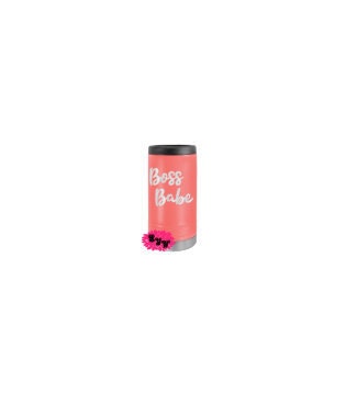 Engraved Slim Can Cooler, Etched Slim Can, Boss Babe Skinny Can Cooler Stainless Steel Insulated Beverage Holder