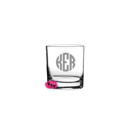 Engraved Whiskey Glass, Etched Whiskey Glass, 7oz Monogram Whiskey Glass, 21st Birthday, Party Favors, Bachelor Party, Father's Day