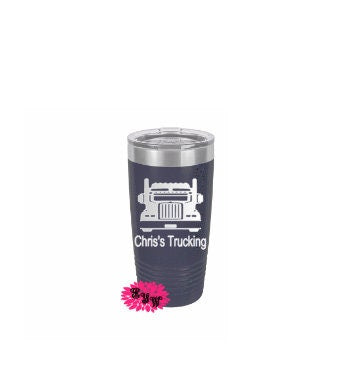 Engraved 20oz Tumbler, Trucker Etched Tumbler, Freightliner Tumbler, Truck Driver Gift, Slider Lid Optional