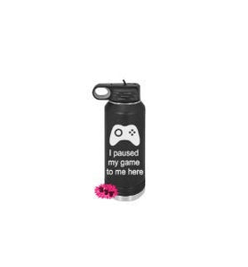 Engraved Water Bottle, Personalized Etched Gaming Water Bottle With Straw, 32oz Stainless Water Bottle, Stainless Steel Sport Bottle