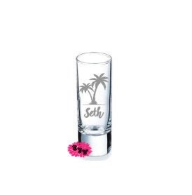 Engraved Shot Glasses, Etched Shot Glasses, Personalized Bridal Box Gift, Palm Tree Shot Glass One Custom Shot Glass, Bachelor Party