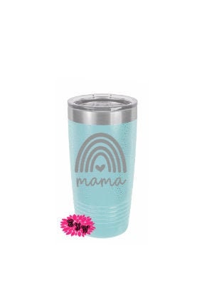 Mother's Day Cup, Etched Tumbler, Nana Engraved Stainless Steel Coffee Tumbler, Mother's Day Rainbow Tumbler, Monogram Coffee Cup